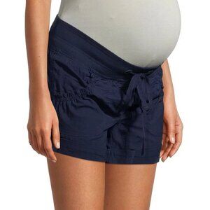 Maternity Roll Cuff Cargo Shorts with Drawstring and Underbelly Panel